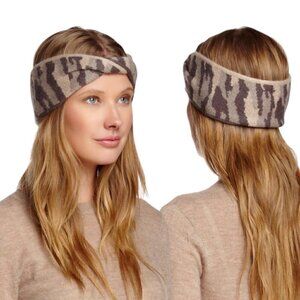 NWT Portolano Twist Headband Knit Cashmere Angora Blend Brown Beige Fall Winter